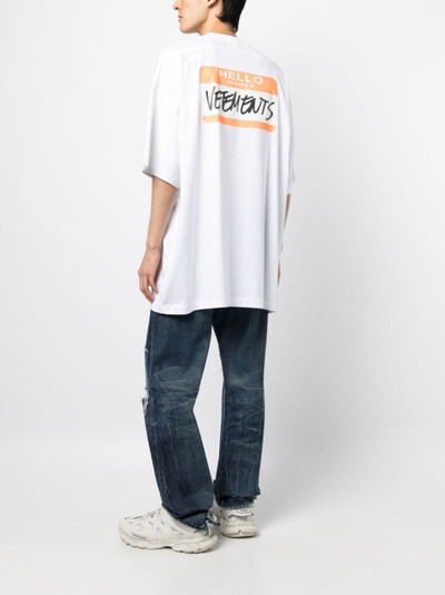 VETEMENTS My Name Is cotton T-shirt outlook