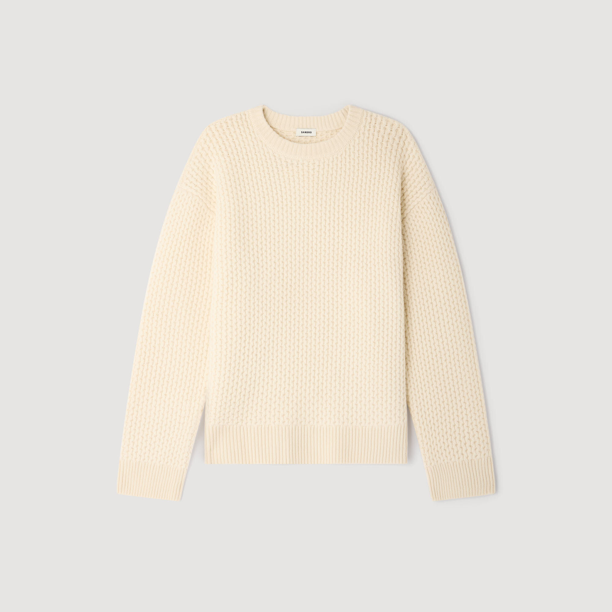 HONEYCOMB STITCH WOOL SWEATER - 6