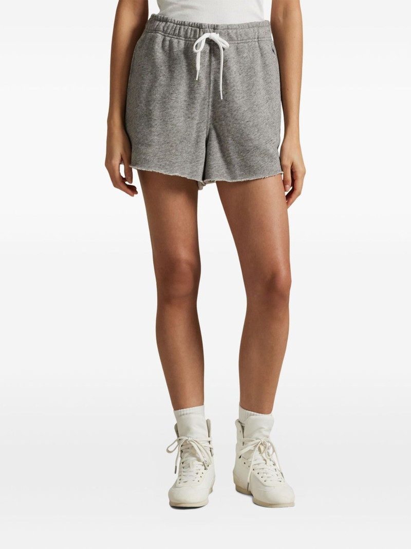 frayed-hem track shorts 1