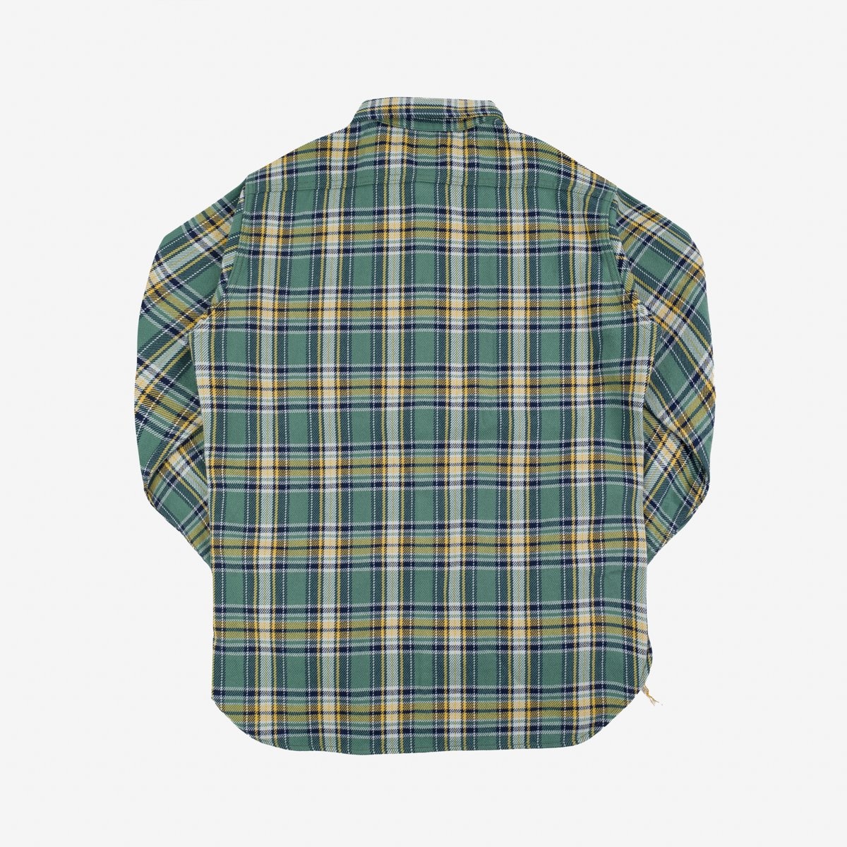 Ultra Heavy Flannel Tartan Check Work Shirt - Green - 5