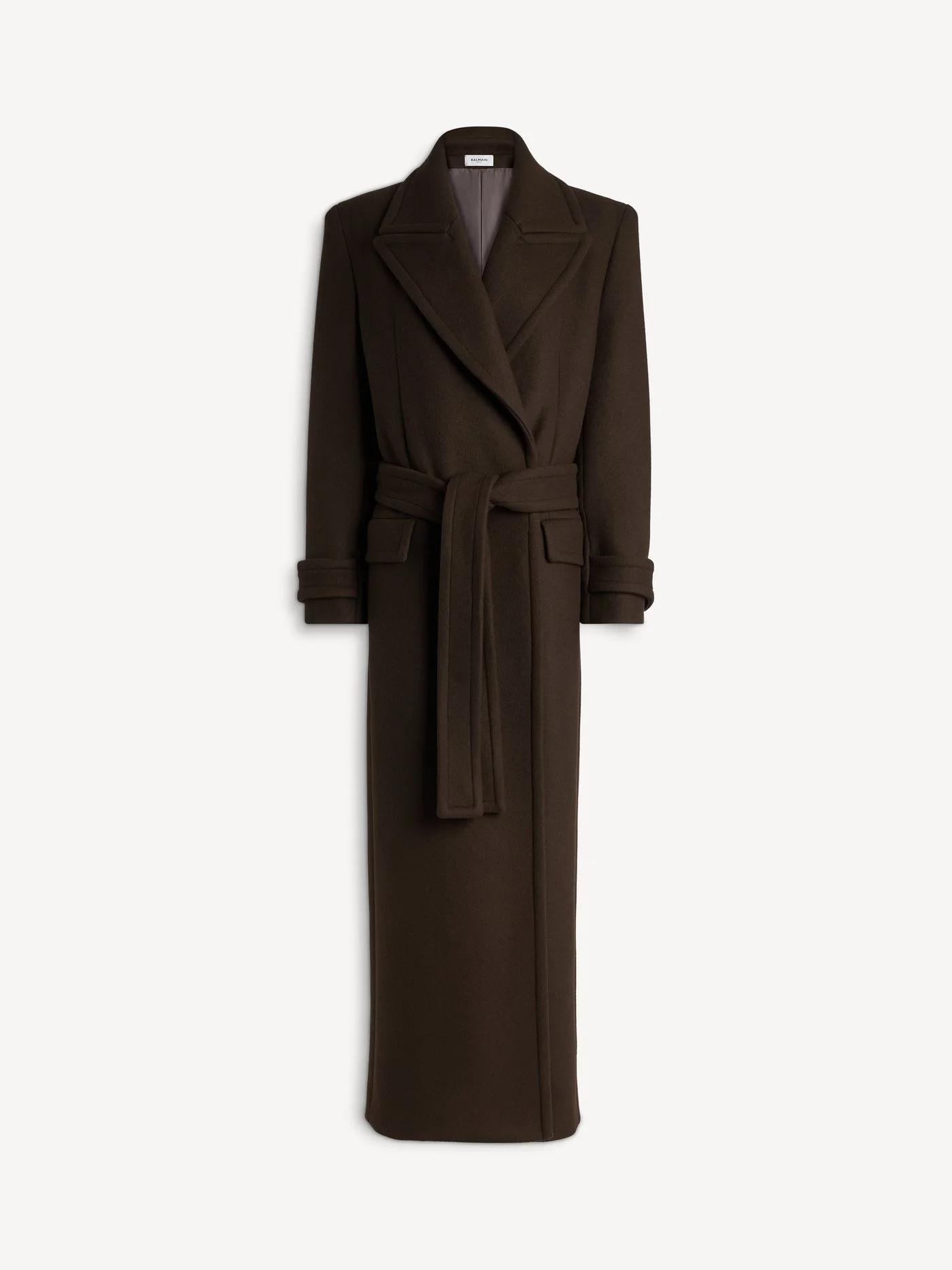 Belted wool cloth coat - 1