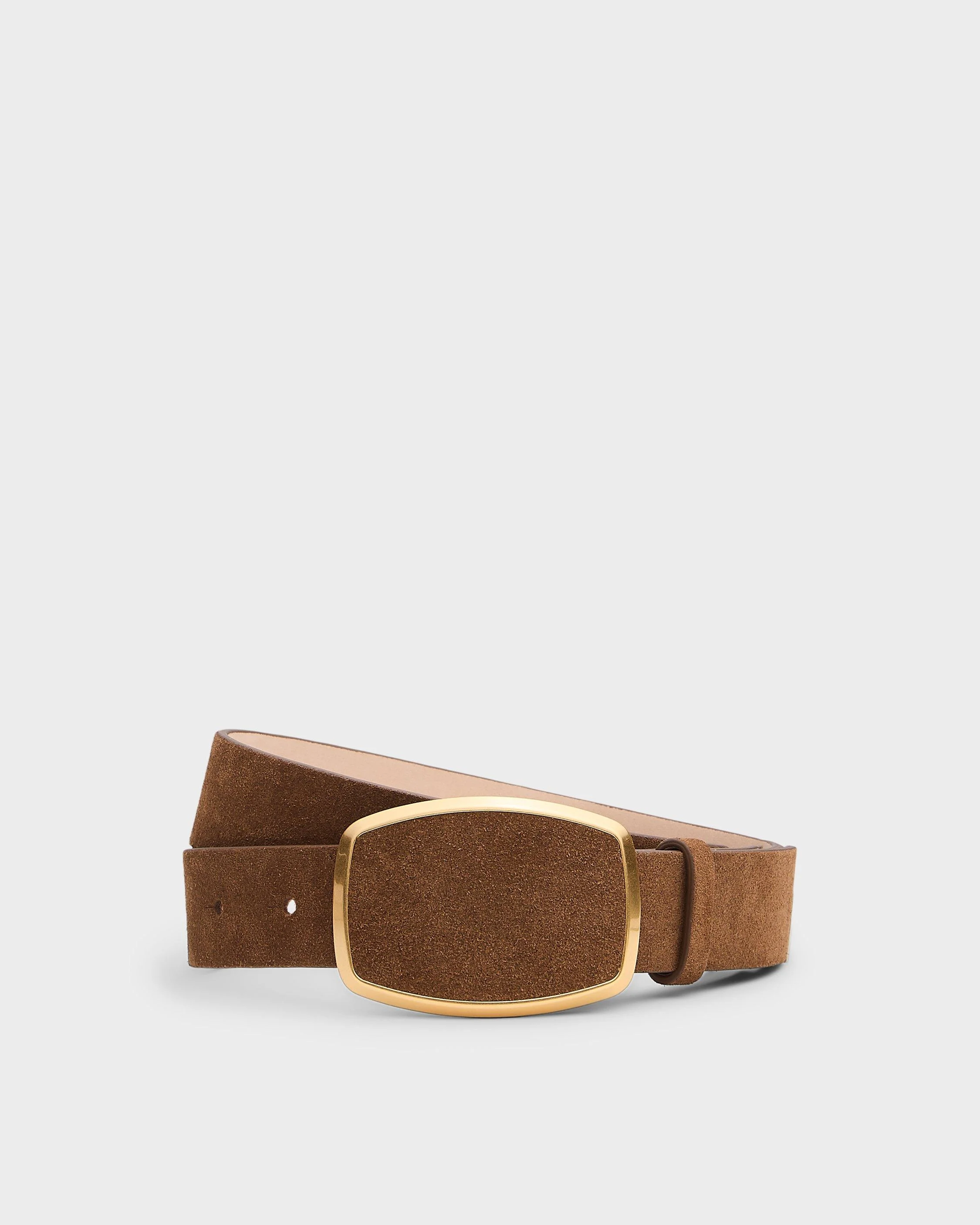Wyatt Plaque Suede Belt - 1