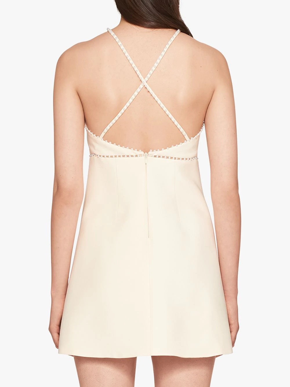 pearl-embellished mini dress - 4