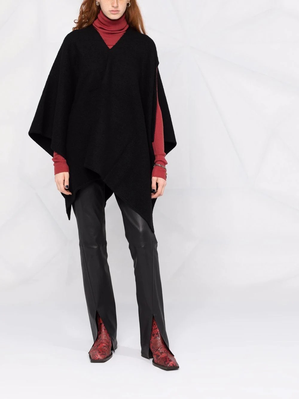 open-front cape coat - 2