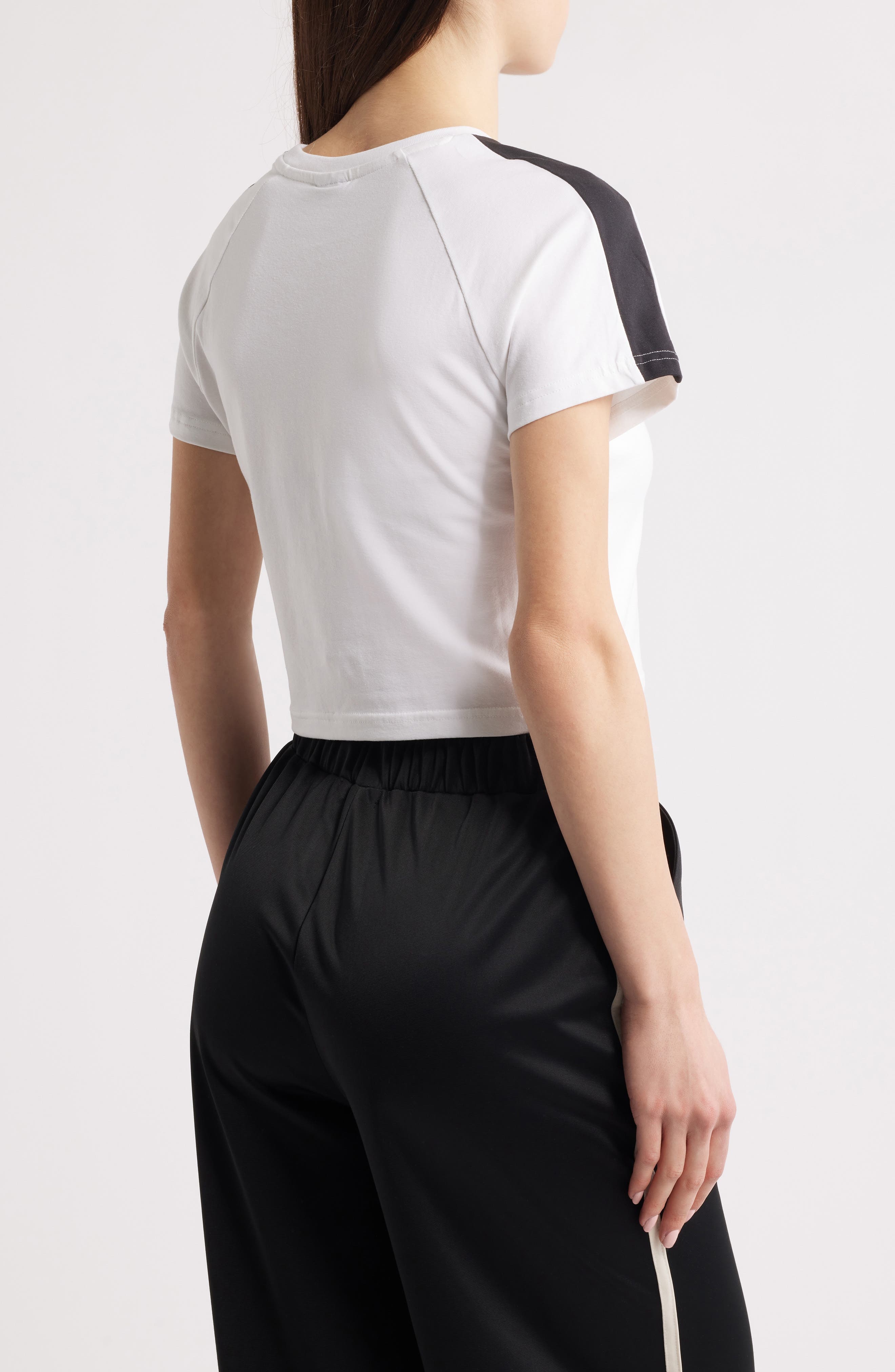 PUMA T7 Crop Stretch Cotton Baby Tee in Puma White at Nordstrom - 2