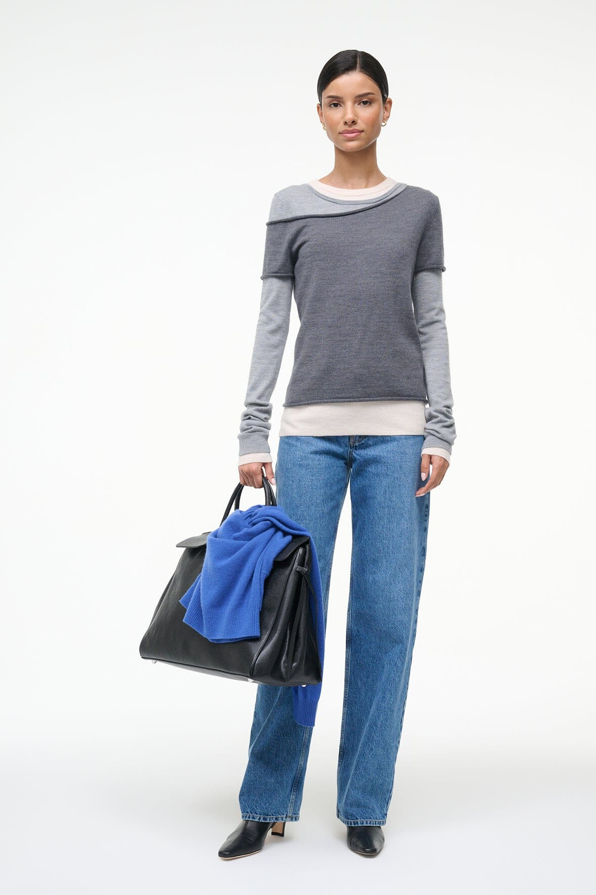 STAUD SERA SWEATER HEATHER GREY MULTI - 4