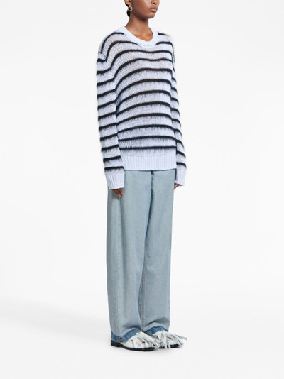 Marni striped open-knit jumper outlook