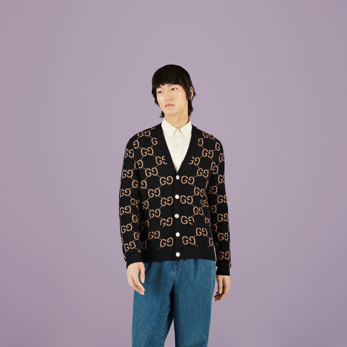 GG wool jacquard cardigan - 5