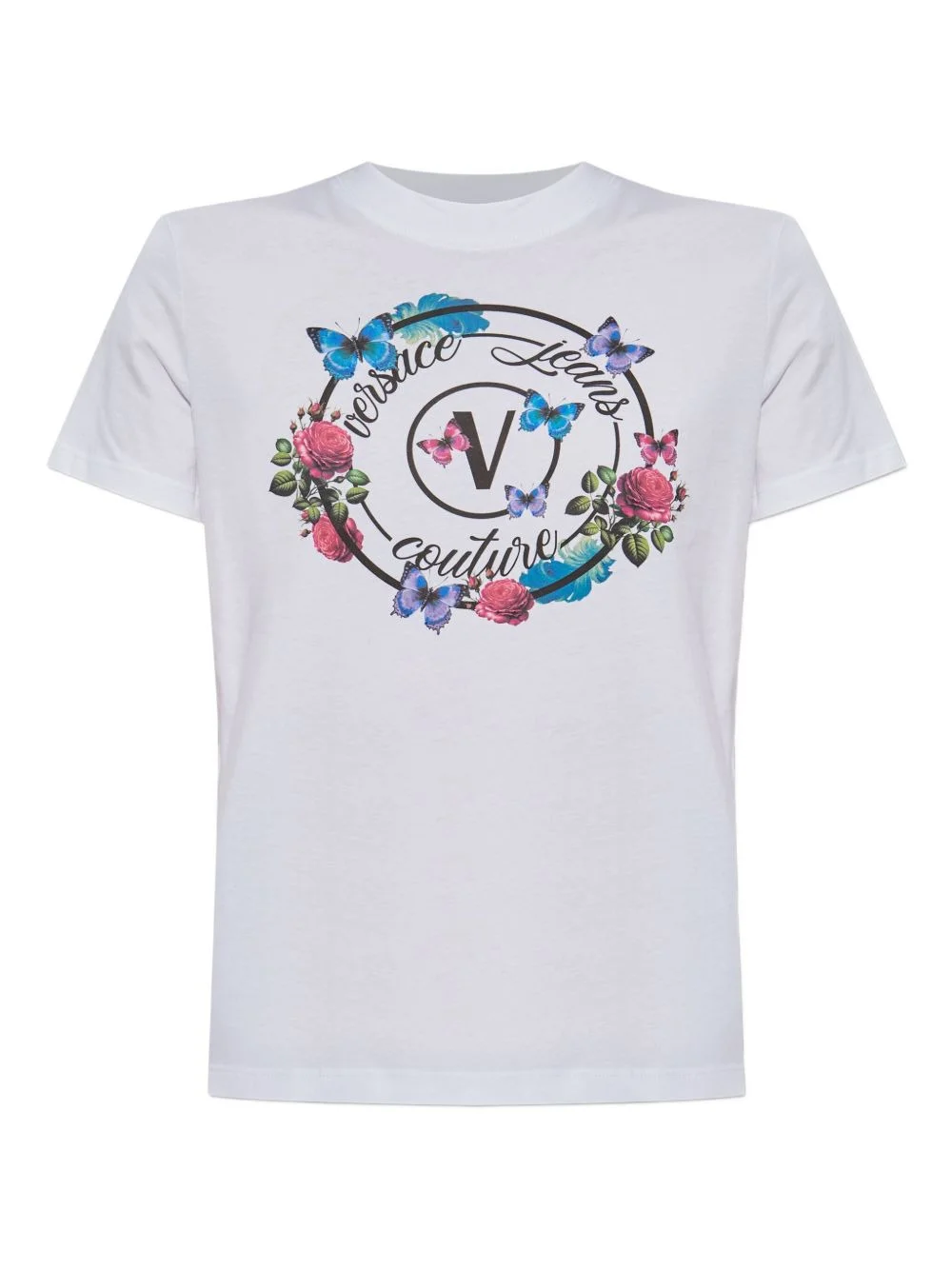 floral-butterfly print T-shirt - 1