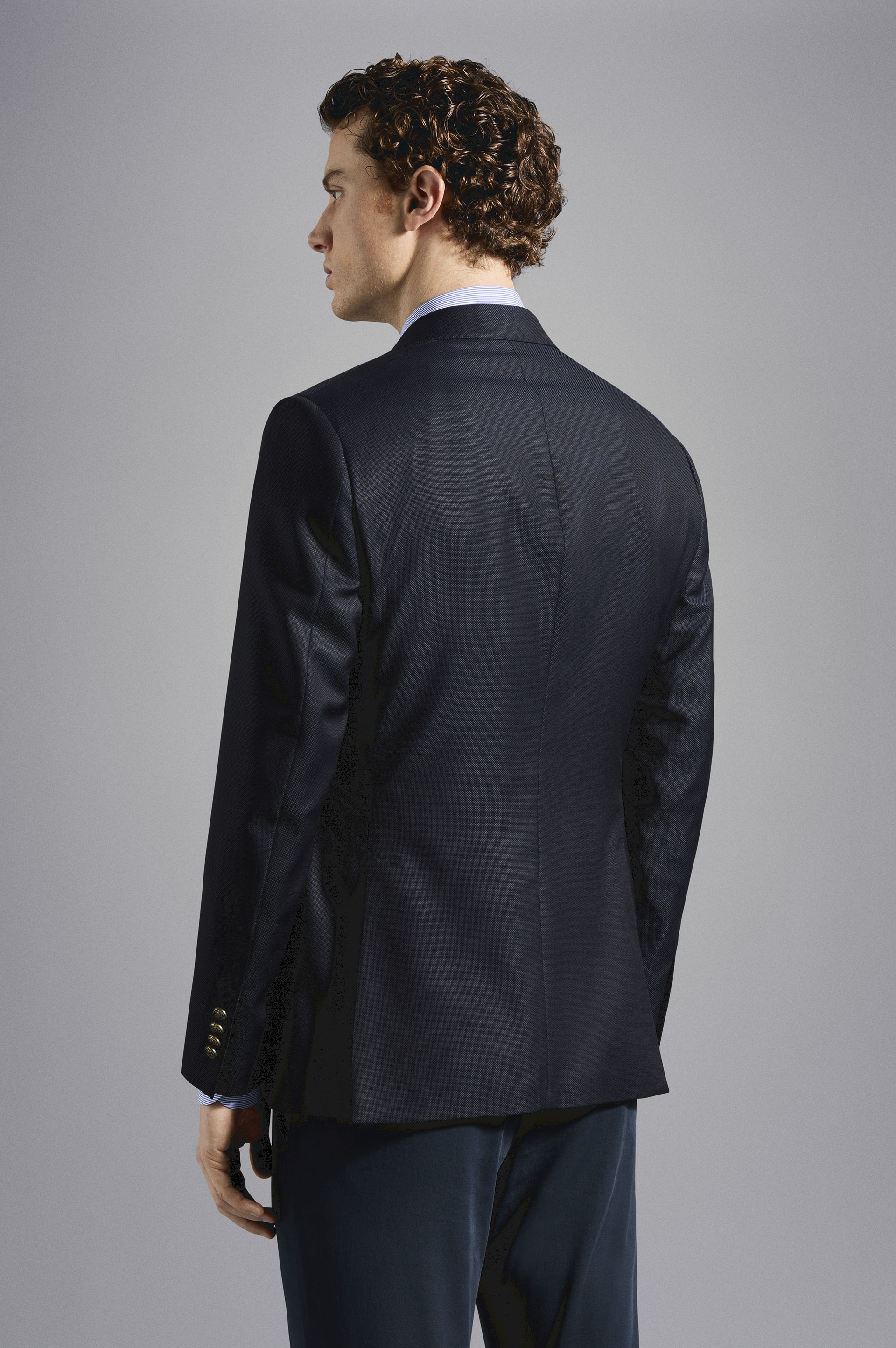 LIGHT WOOL NAVY BLAZER - 3