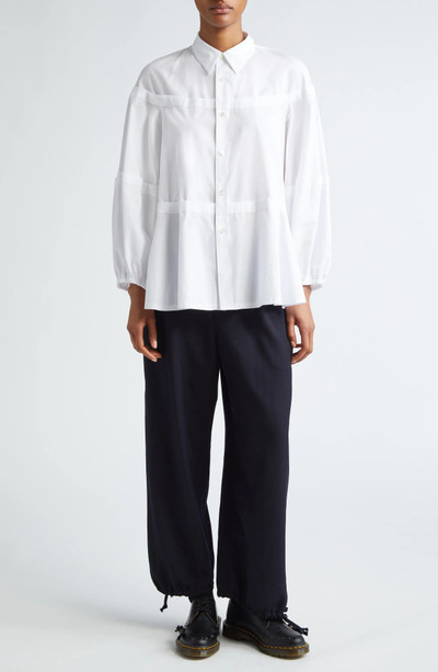 Comme des Garçons Comme des Garçons Peplum Cotton Broadcloth Button-Up Shirt outlook