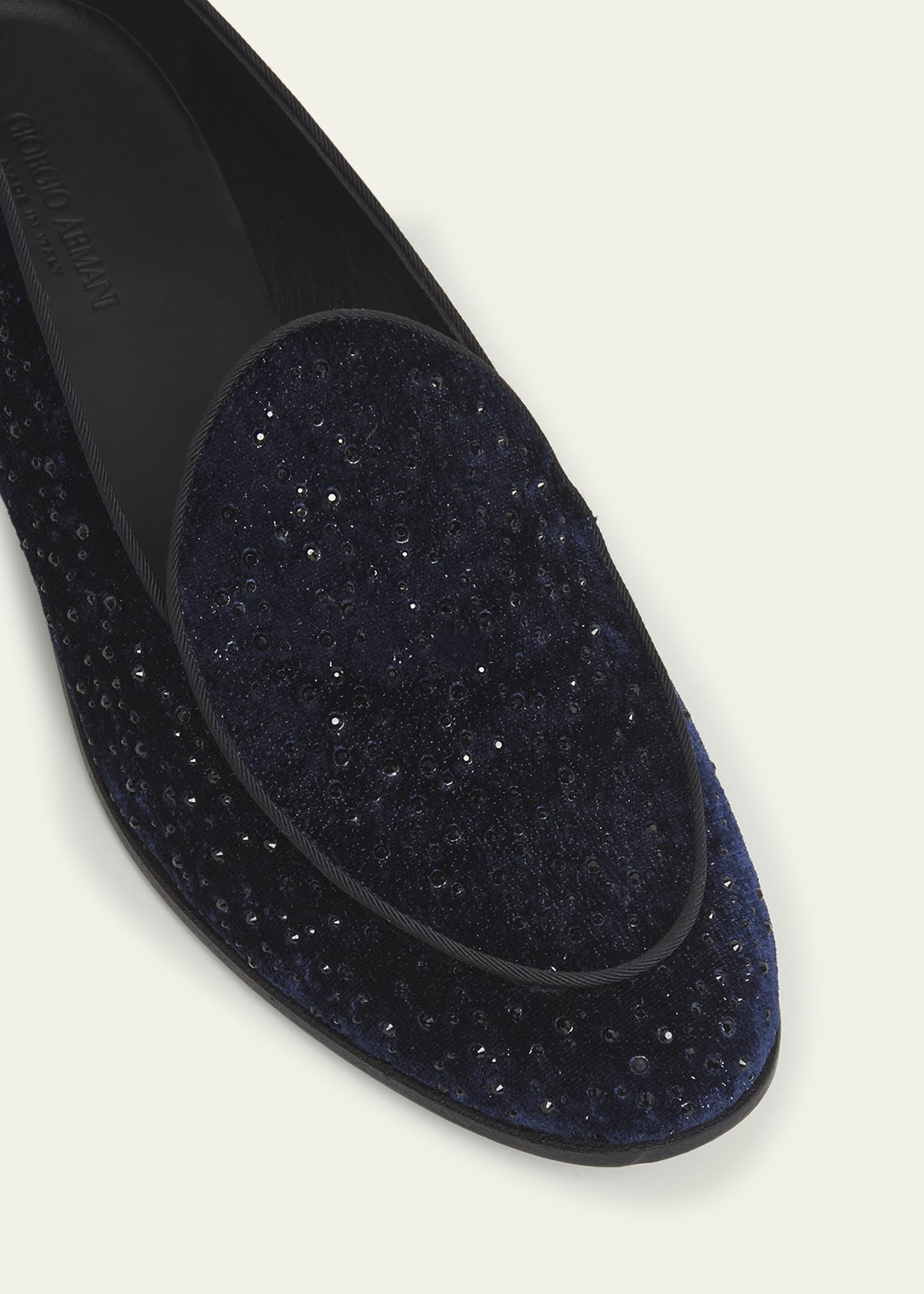 Men's Velvet and Crystal Venetian Loafers - 5
