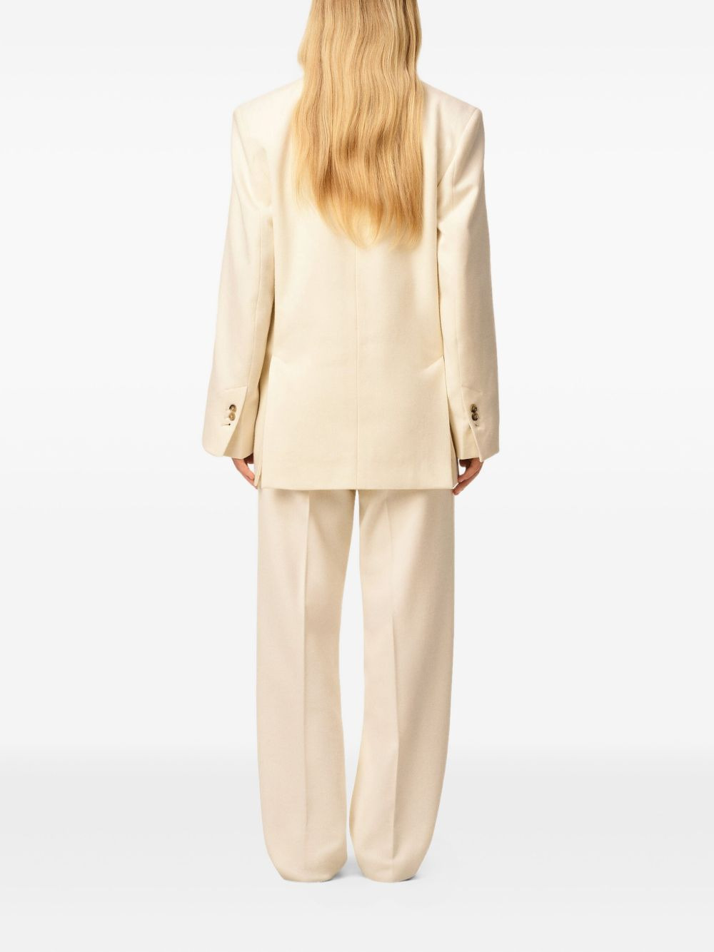 Loose double-breasted wool jacket - 4