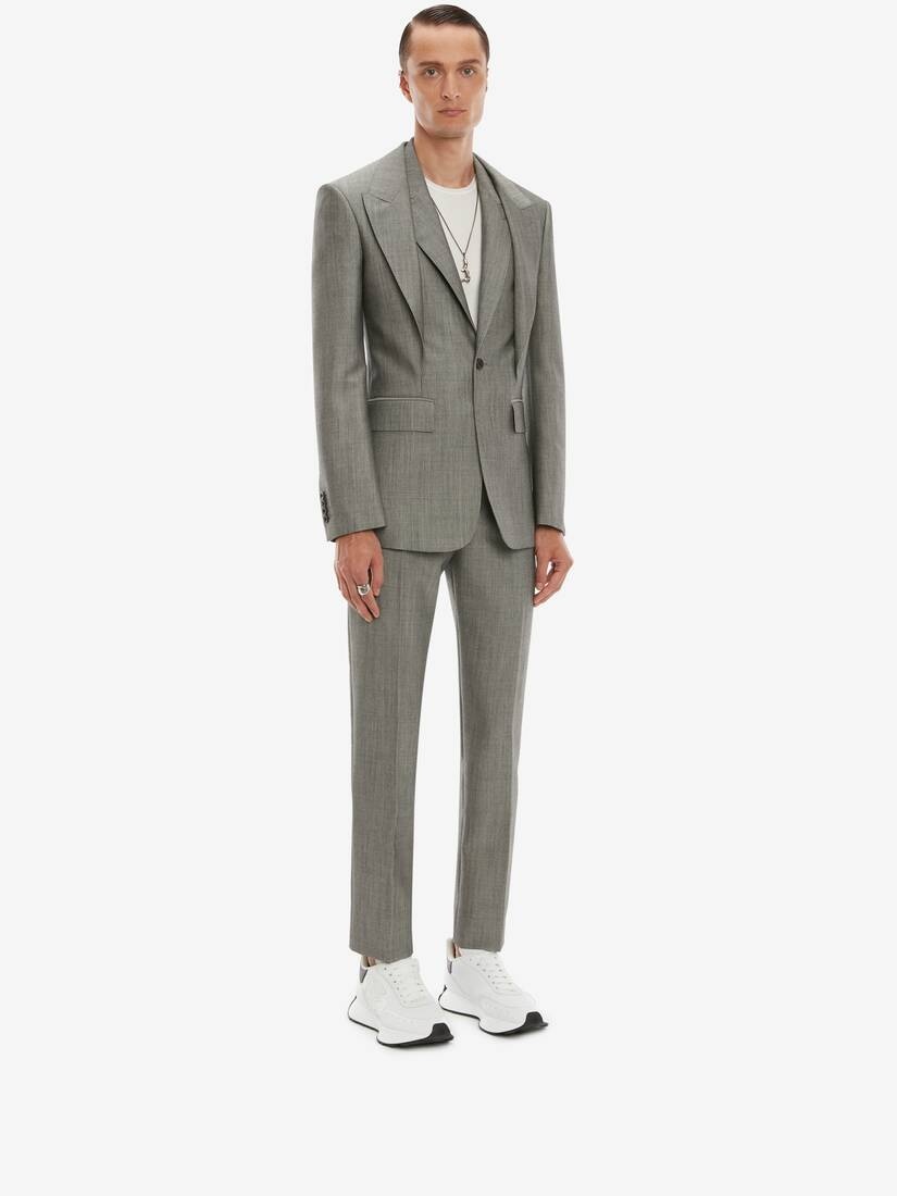Trompe L'oeil Mohair Jacket in Grey - 3
