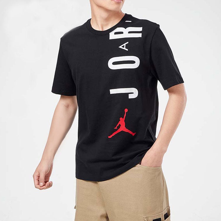 Air Jordan Alphabet Sports Round Neck Short Sleeve T-Shirt Men's Black Gift for Him CZ8403-010 - 3