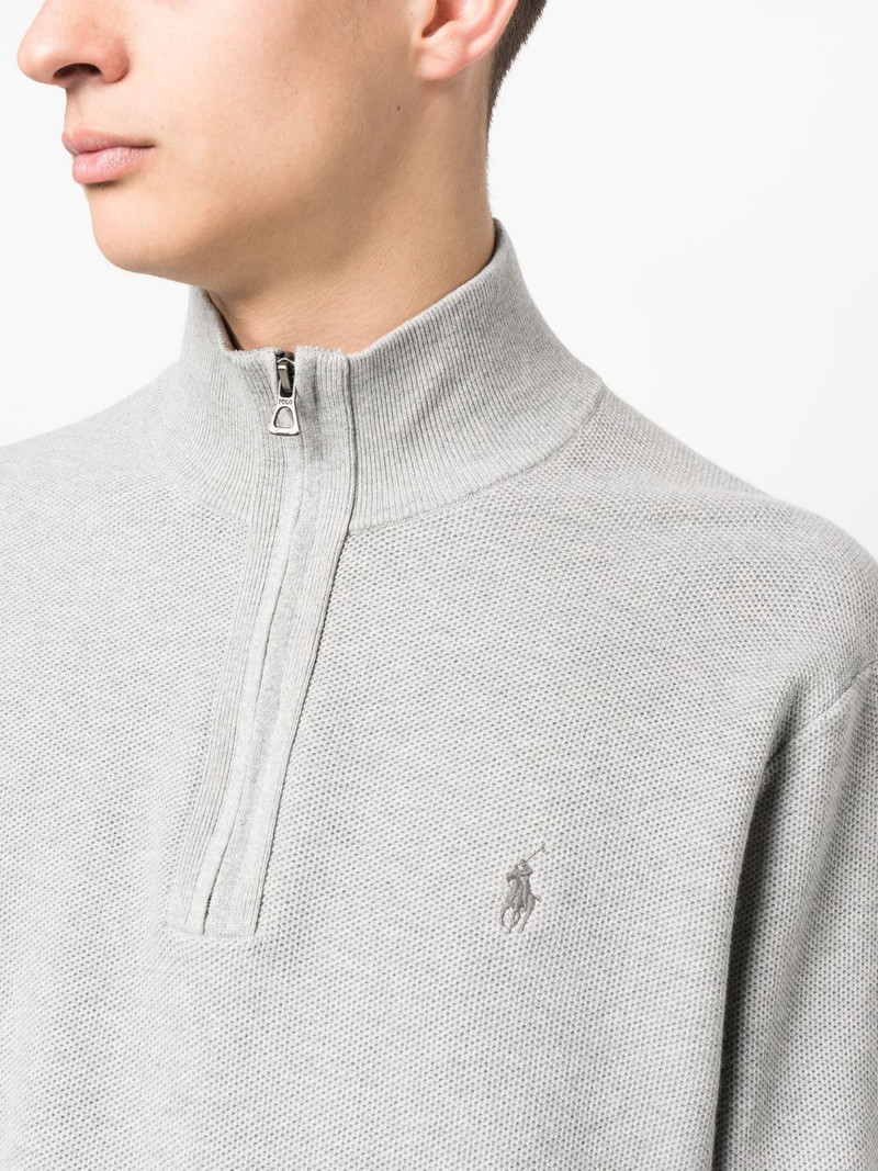 half-zip piqué jumper 5