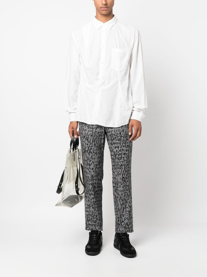 Comme des Garçons Homme Plus plaid-check jacquard straight-leg trousers outlook