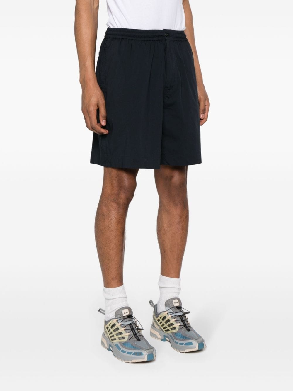 elasticated-waist poplin shorts - 3