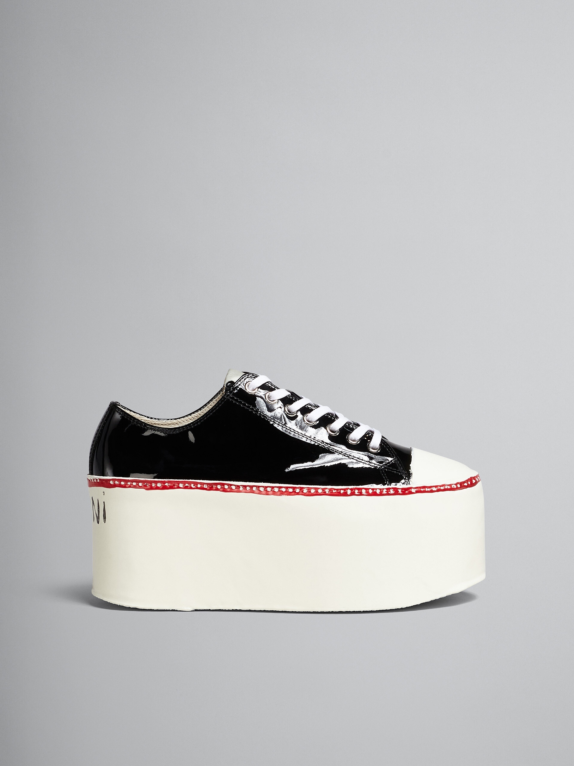 PATENT LEATHER PLATFORM SNEAKER - 1