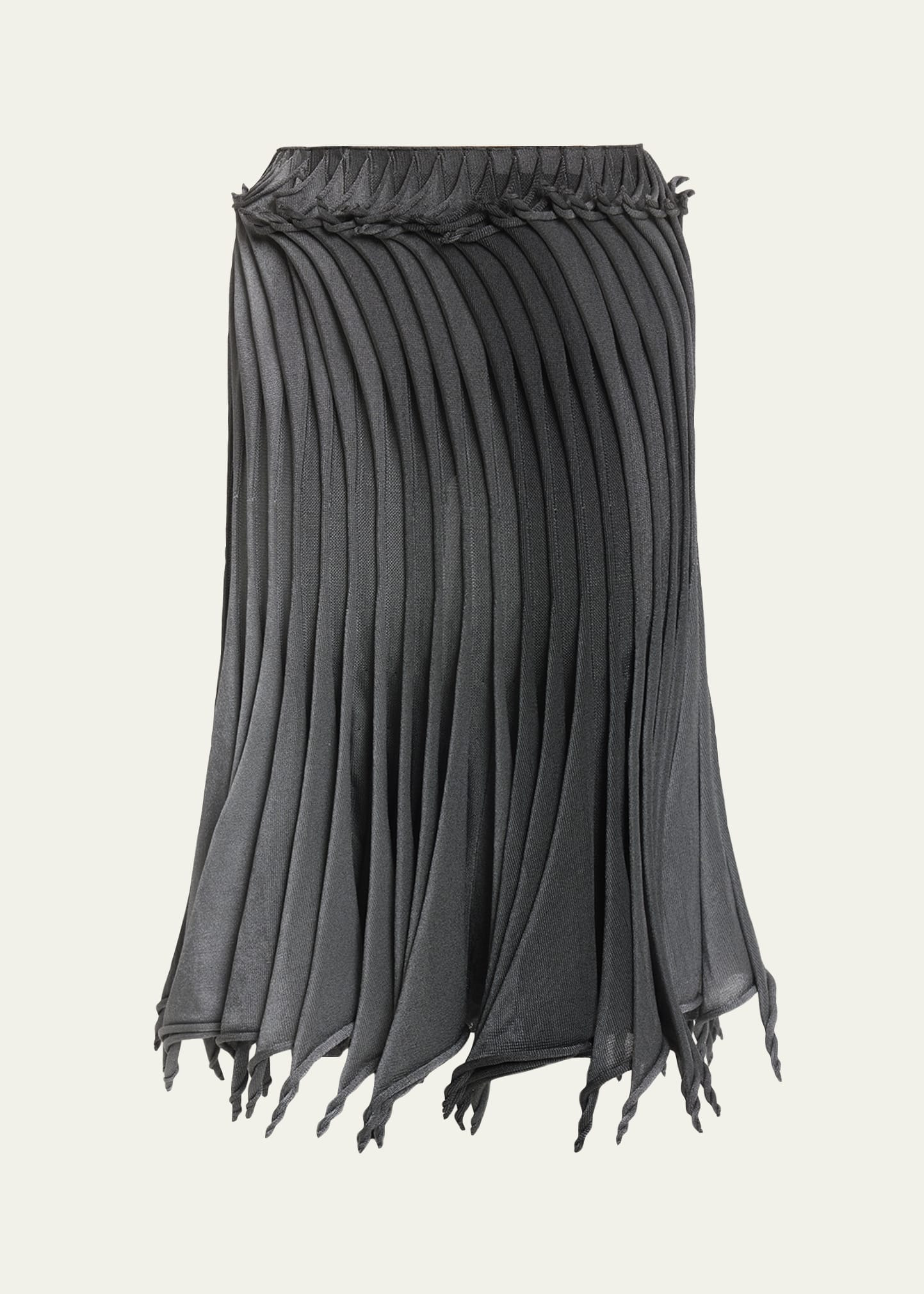 Sculptural Pleated Midi Skirt - 1
