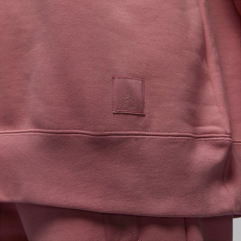 Jordan (WMNS) Air Jordan Flight Fleece Crewneck Sweatshirt 'Pink' FB5117-618 outlook