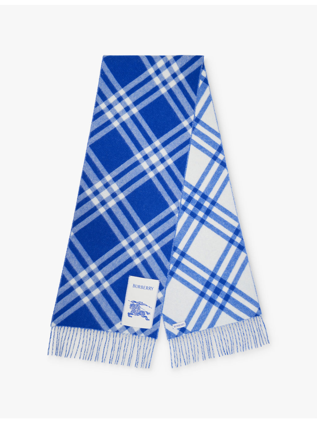 Rectangular-shape check-pattern cashmere scarf - 1