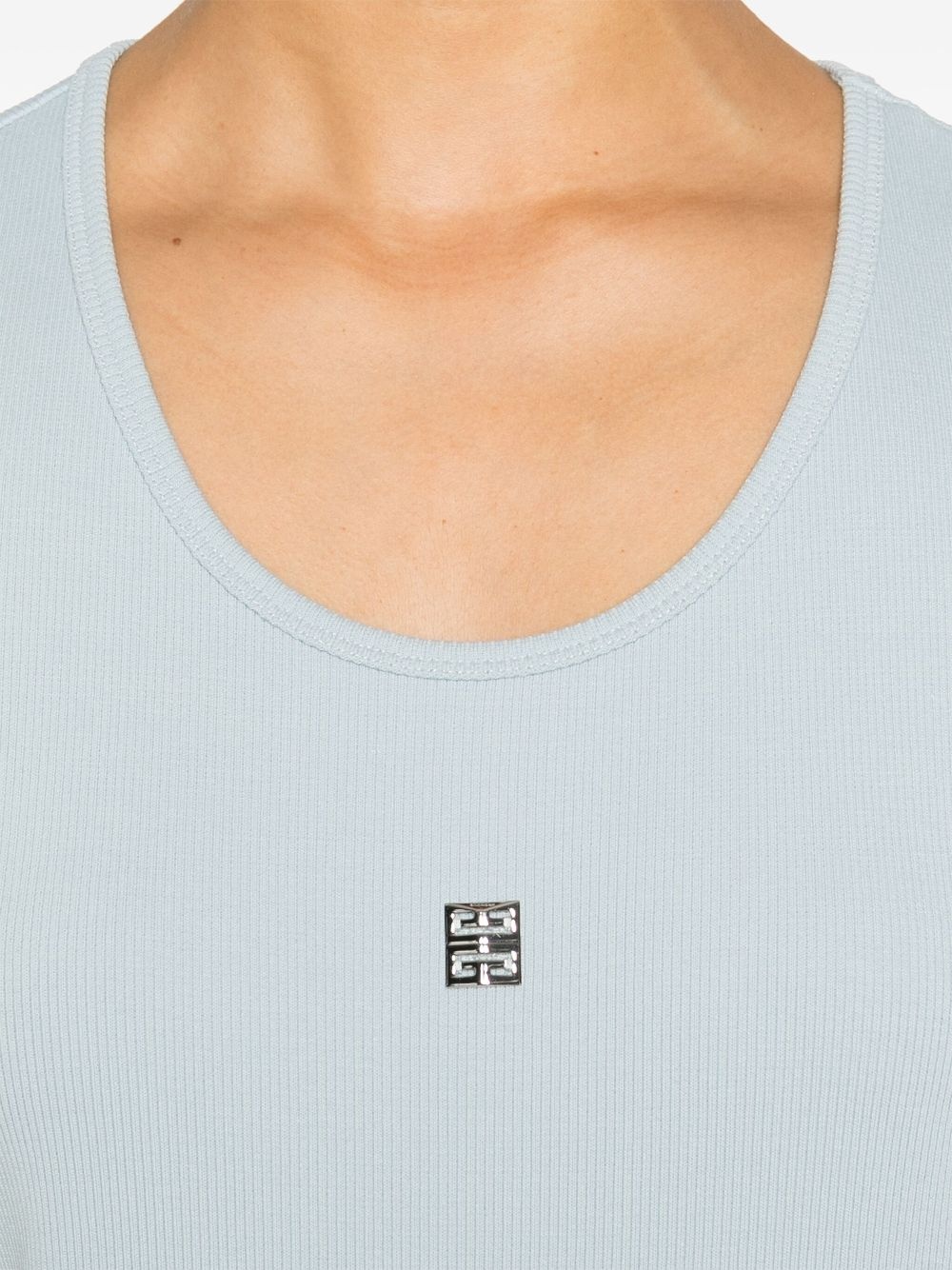 4G plaque ribbed tank dress - 5
