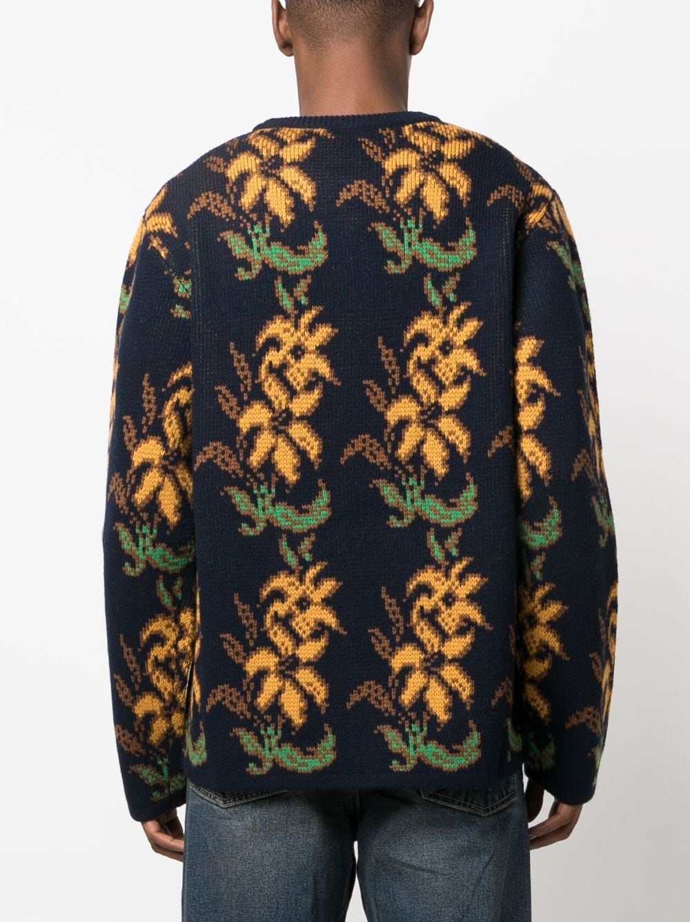 floral intarsia-knit wool jumper - 4