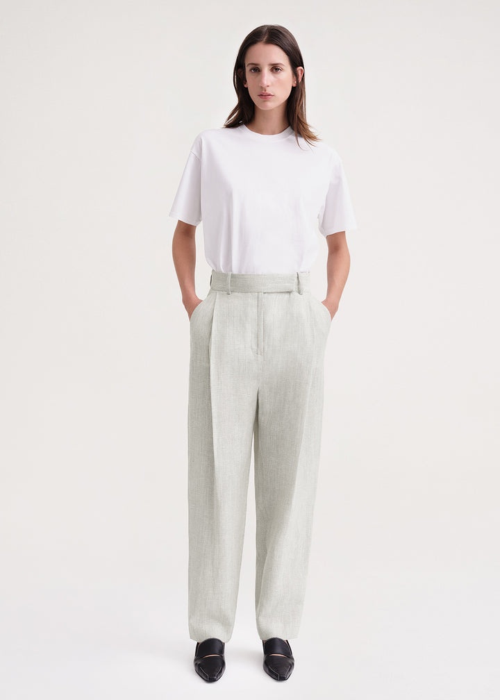 Deep pleat trousers mist mélange - 2