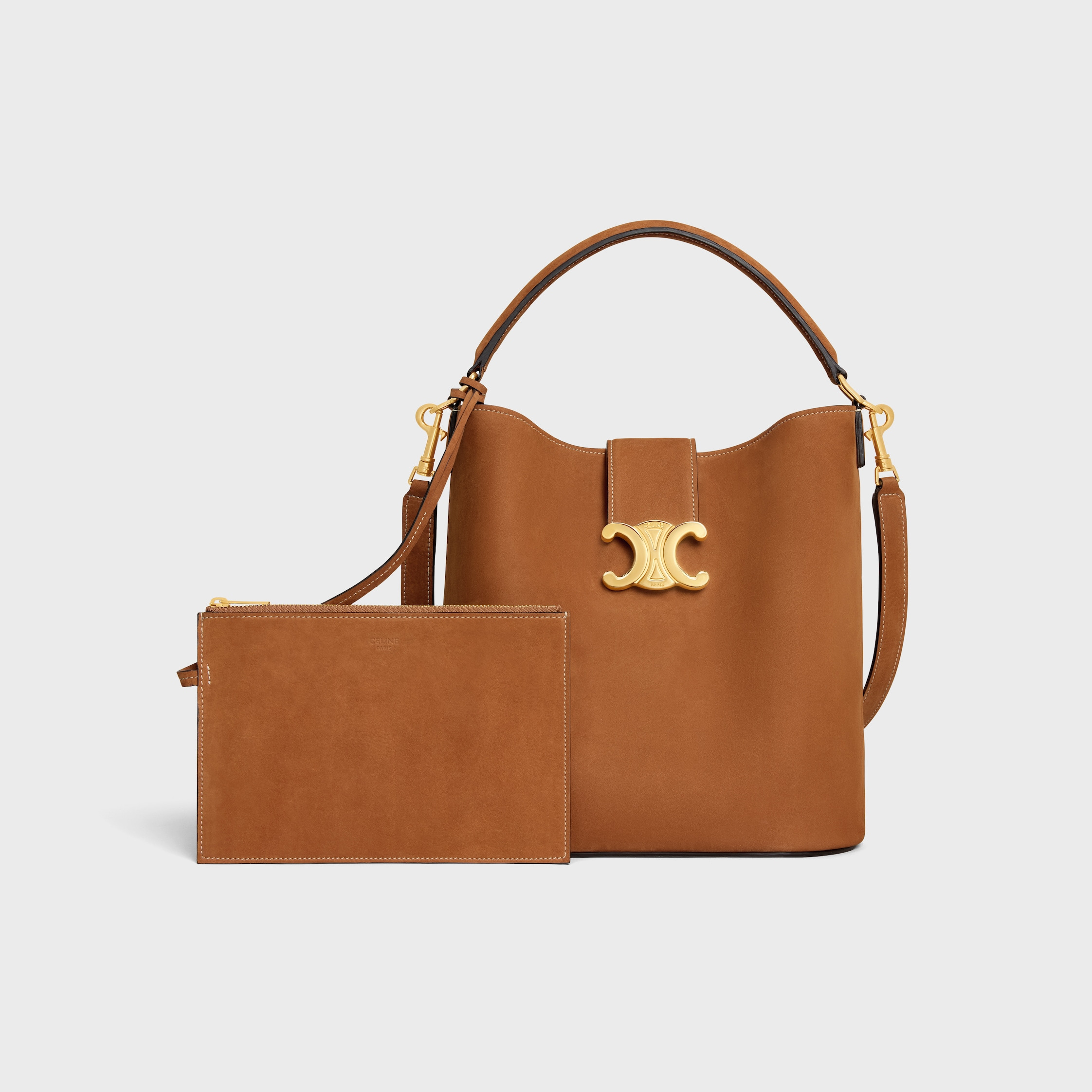MEDIUM BUCKET LOUISE IN NUBUCK CALFSKIN - 6