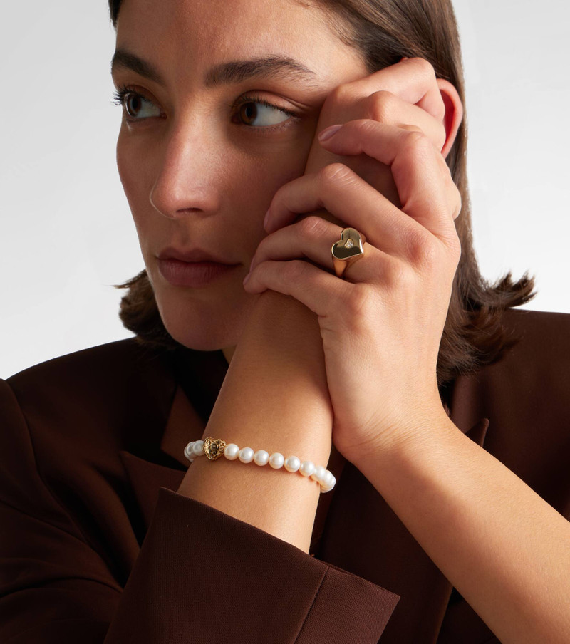 SYDNEY EVAN Wallpaper Heart 14kt gold ring with diamonds outlook