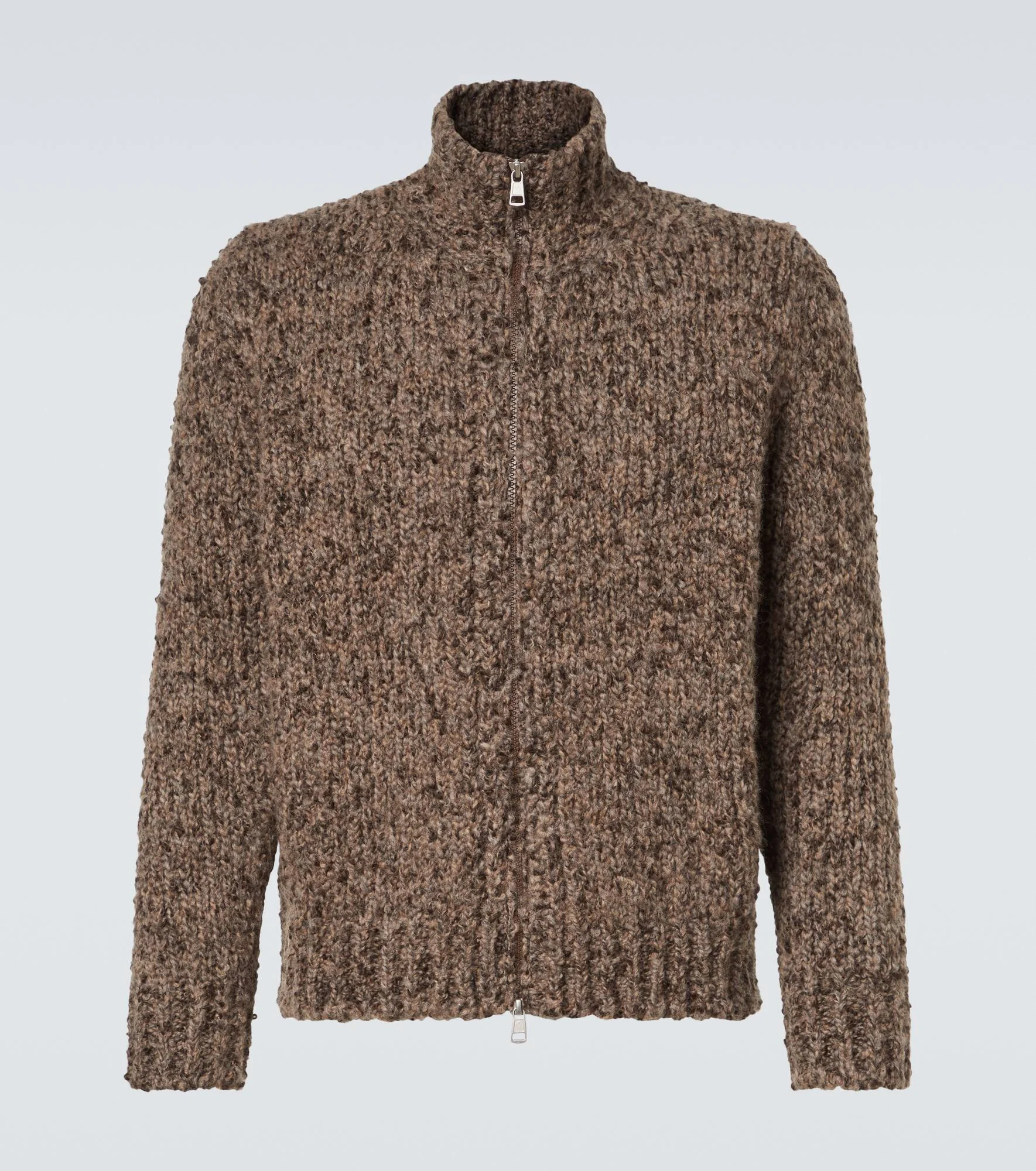 Alpaca and wool zip-up cardigan - 1