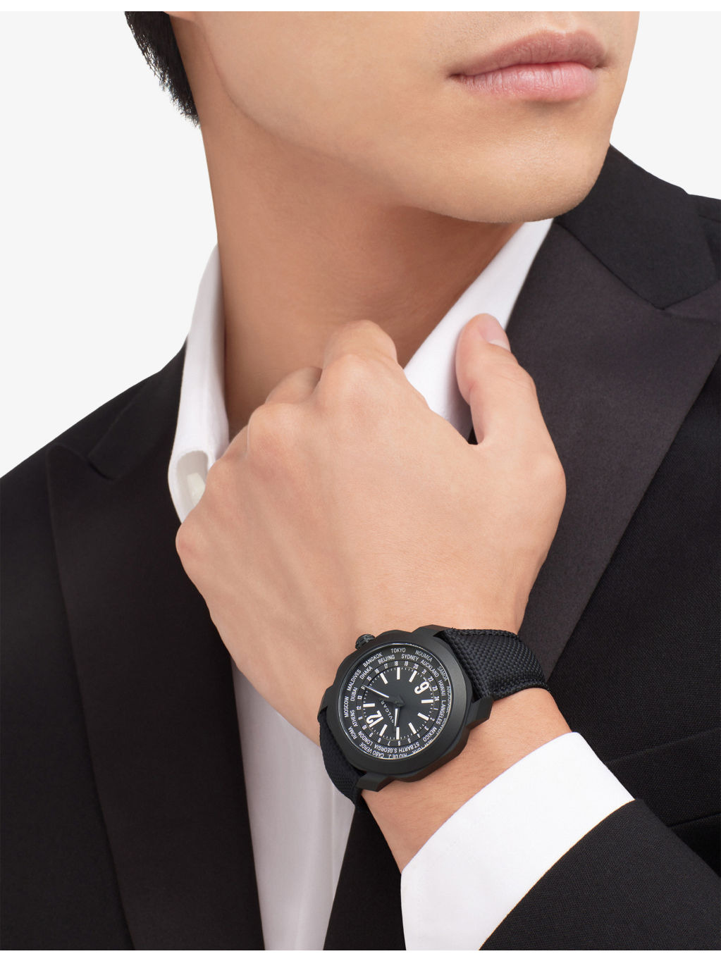OC41BSDLCRWT Octo Roma WorldTimer stainless-steel DLC and rubber automatic watch - 4