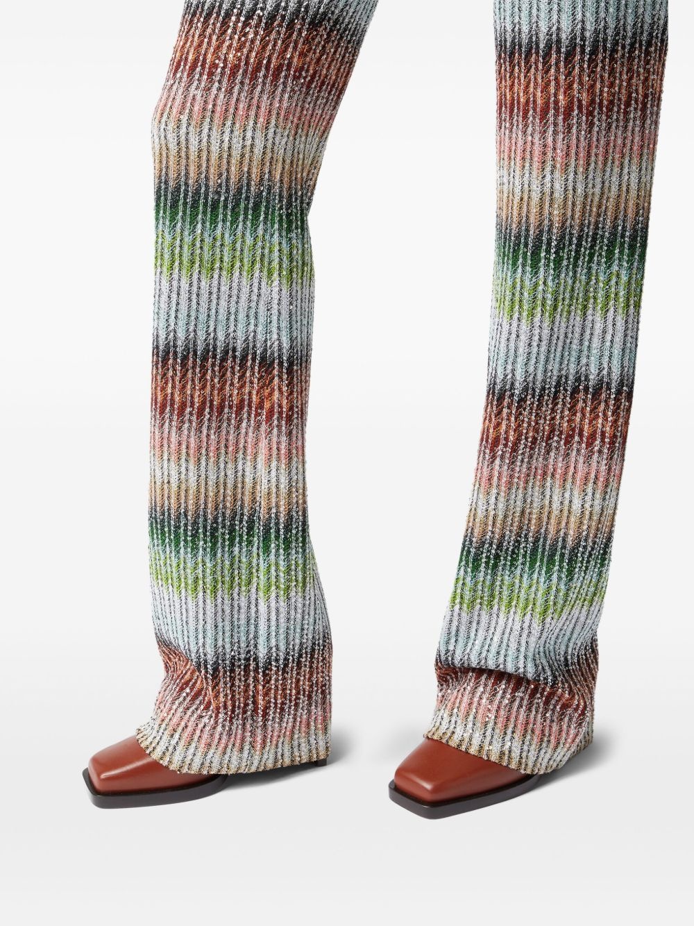 zigzag-pattern straight trousers - 4