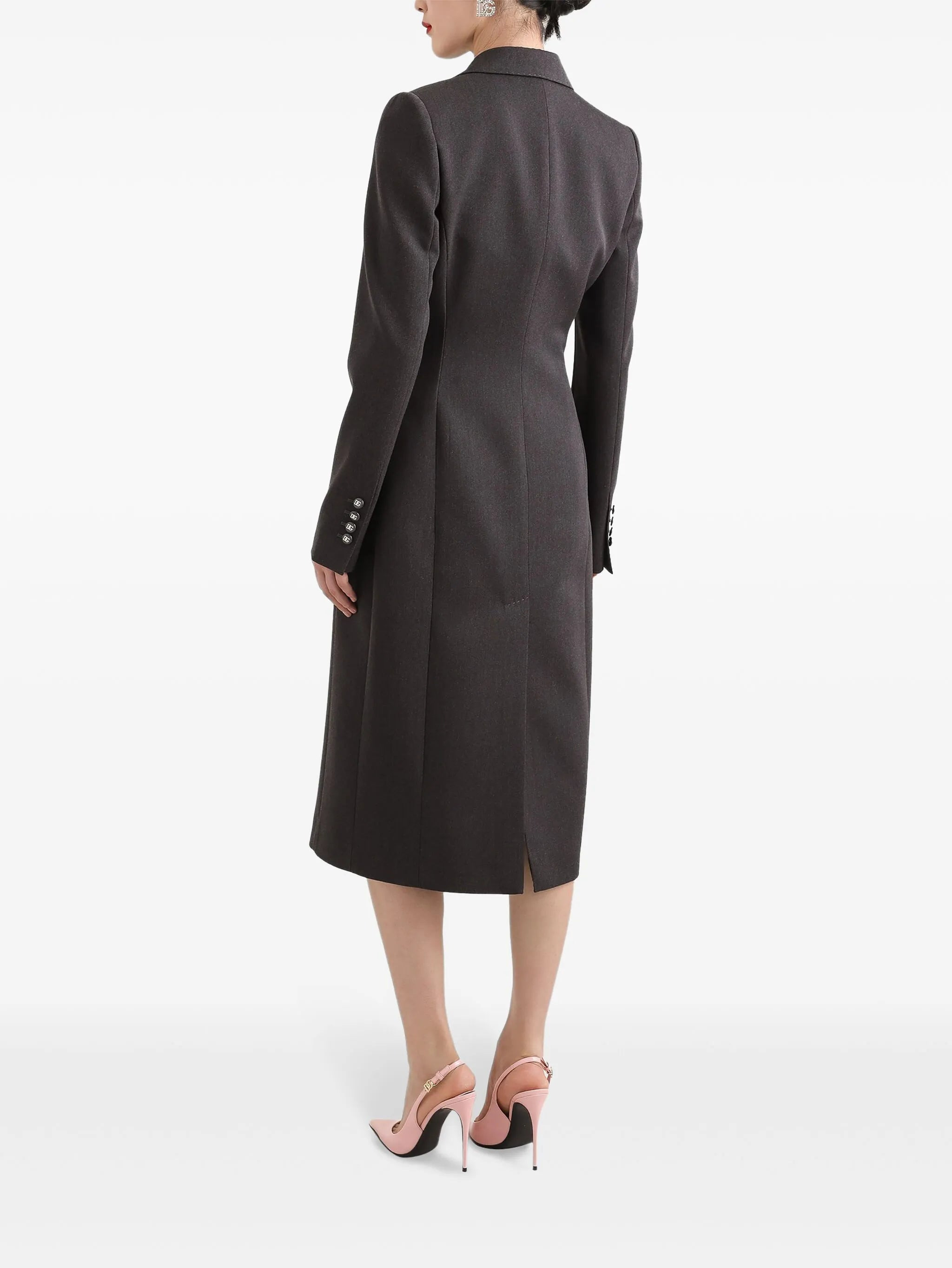 double-breasted padded-hips coat - 3