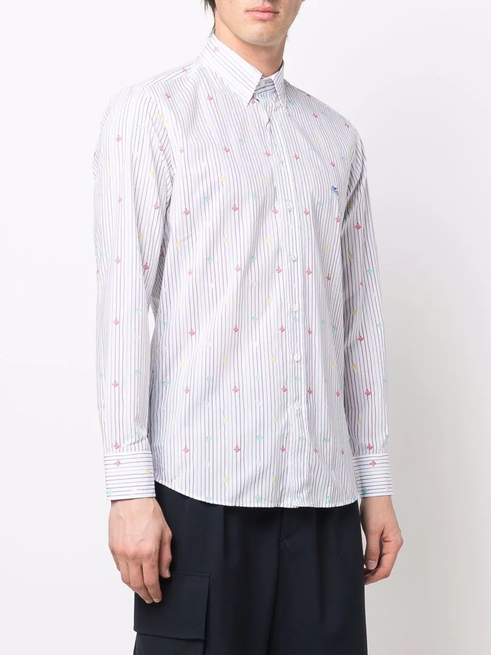 fish-motif button-down shirt - 3