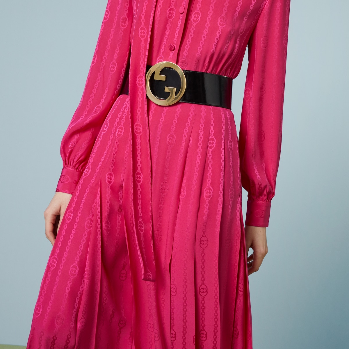 Interlocking G chain silk jacquard dress - 3