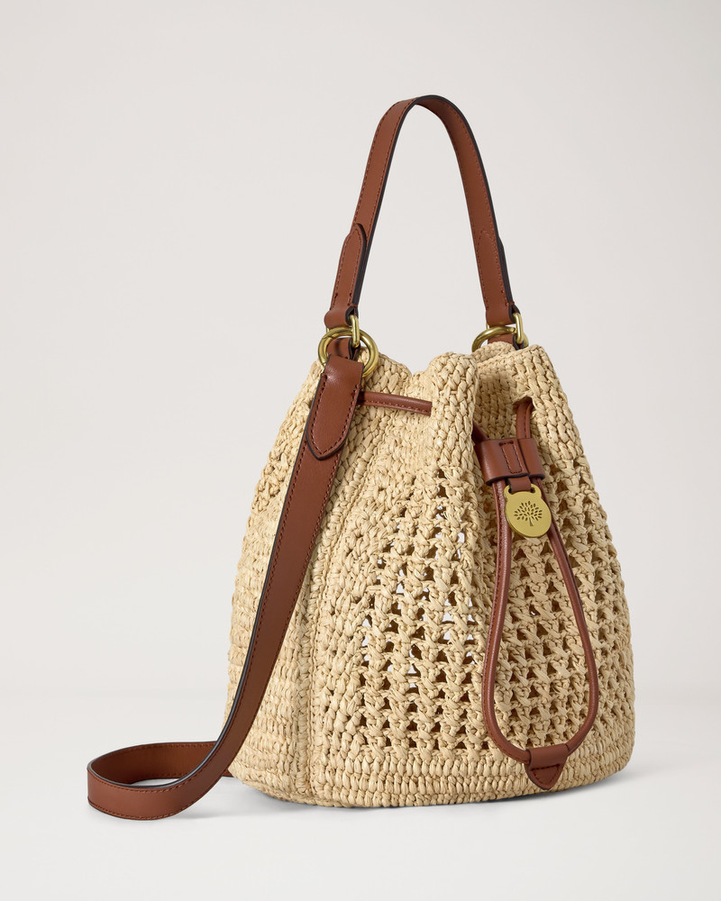 Small Crochet Bucket Natural Crochet Raffia 4