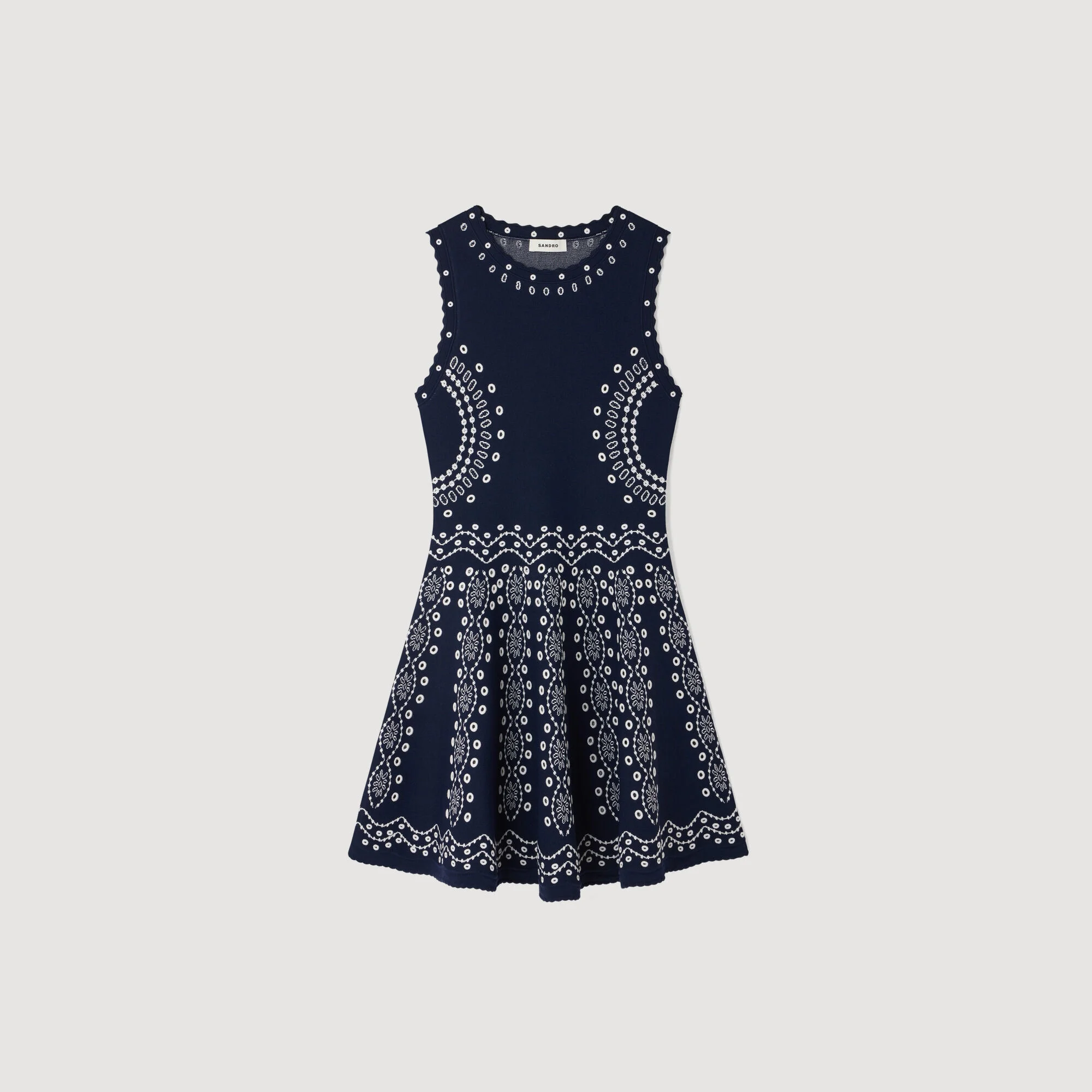 SCARF-PRINT KNIT MINI DRESS - 1