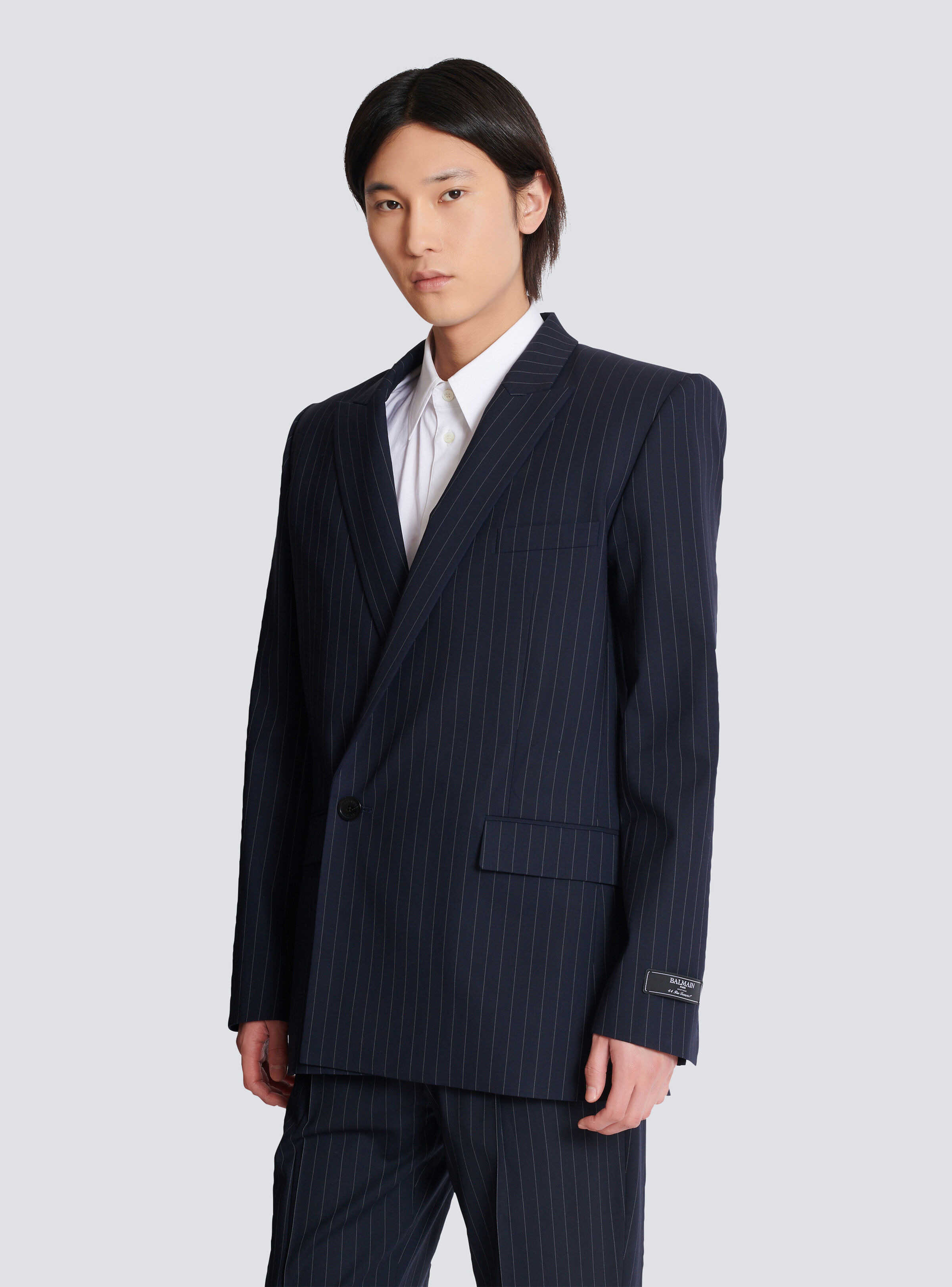 Wool pinstripe blazer - 6