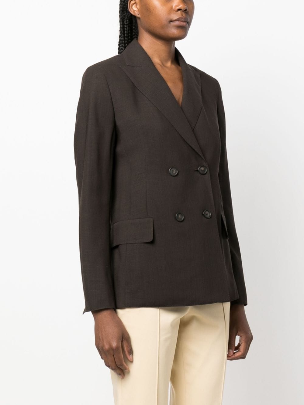 peak-lapels double-breasted blazer - 3