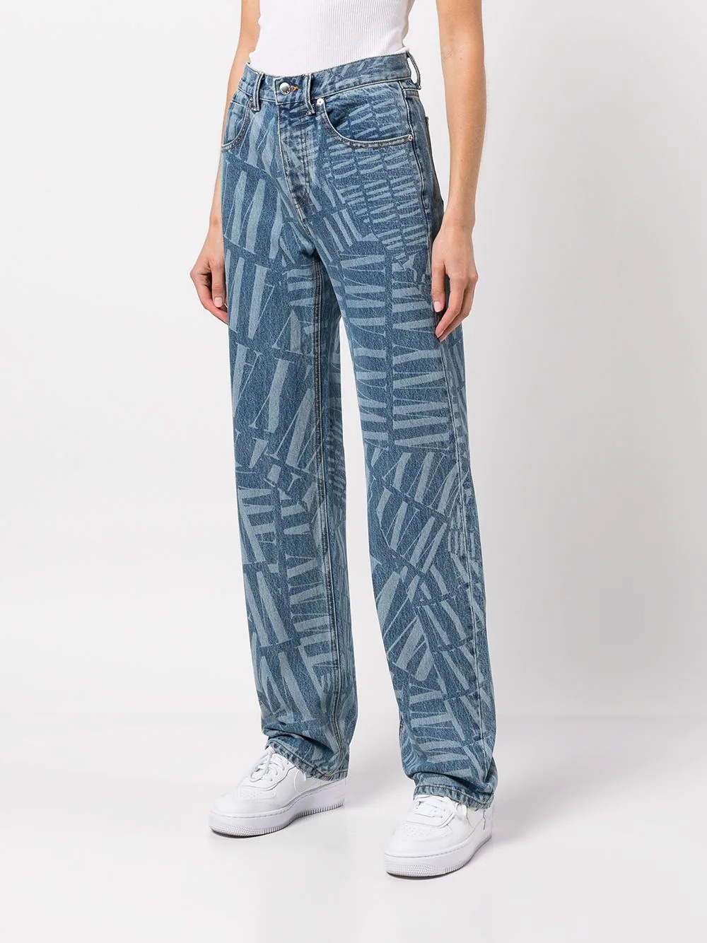 awny logo-print straight-leg jeans - 3