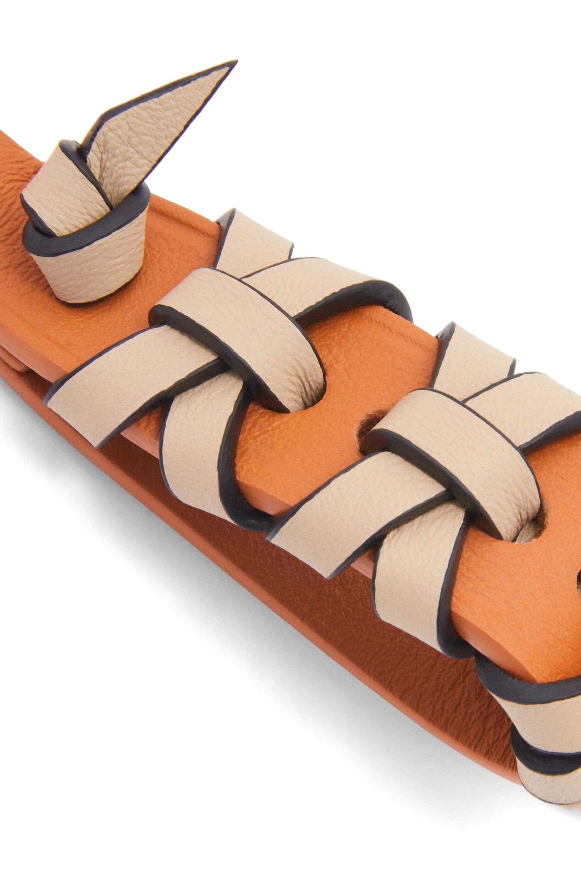 Cross braided keyring in classic calfskin - 3