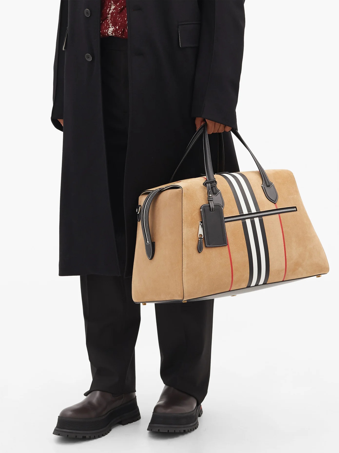 Southcombe Icon-stripe suede holdall - 3