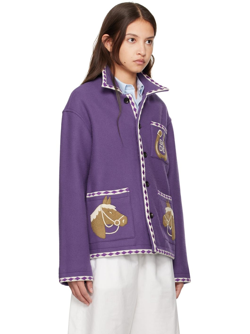 Purple Bronco Appliqué Jacket - 2