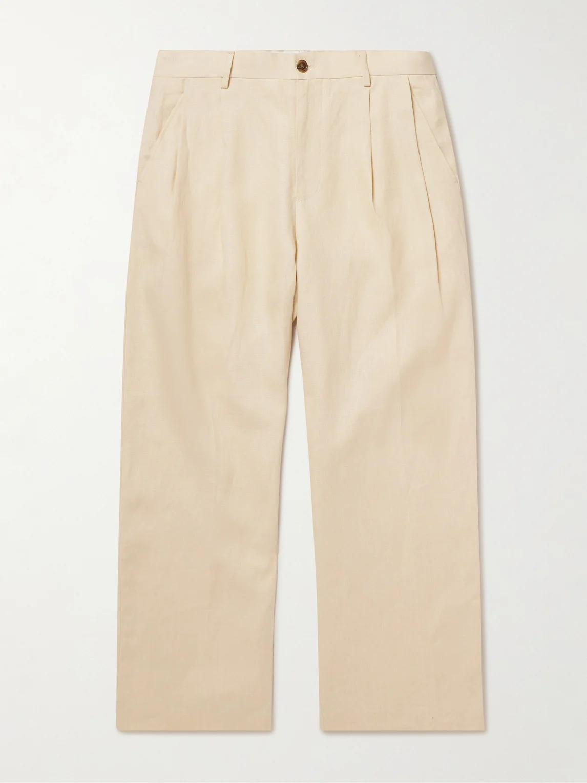 Justin 1454 Wide-Leg Pleated Linen Suit Trousers - 1