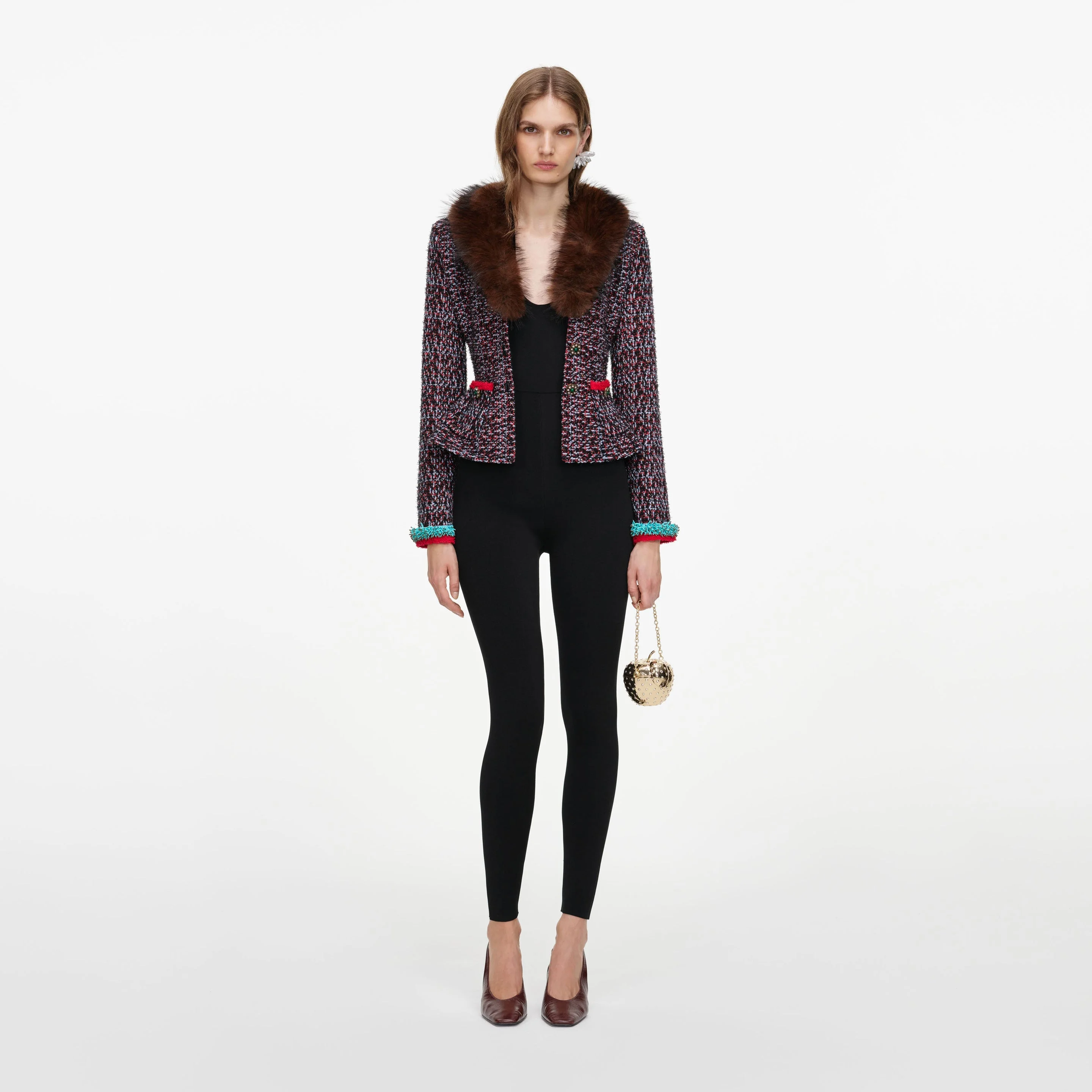 Multi Textured Knit Peplum Cardigan - 1