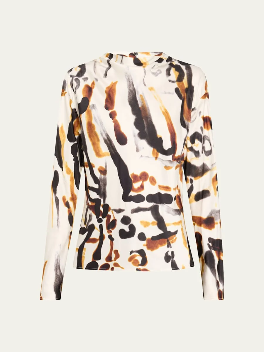 Georgia Printed Long-Sleeve Top - 1