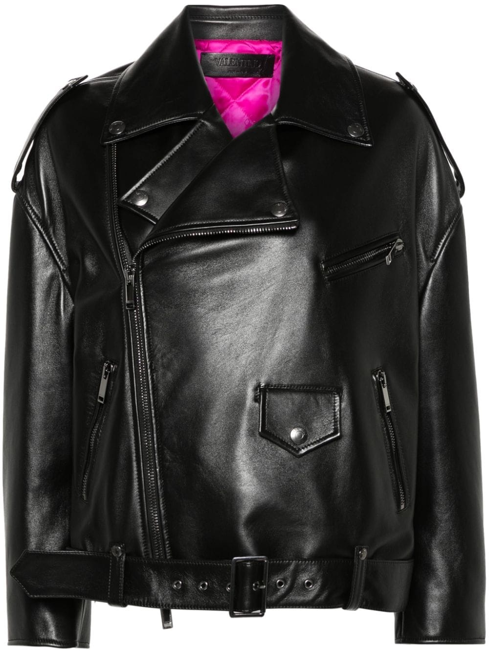 leather biker jacket - 1