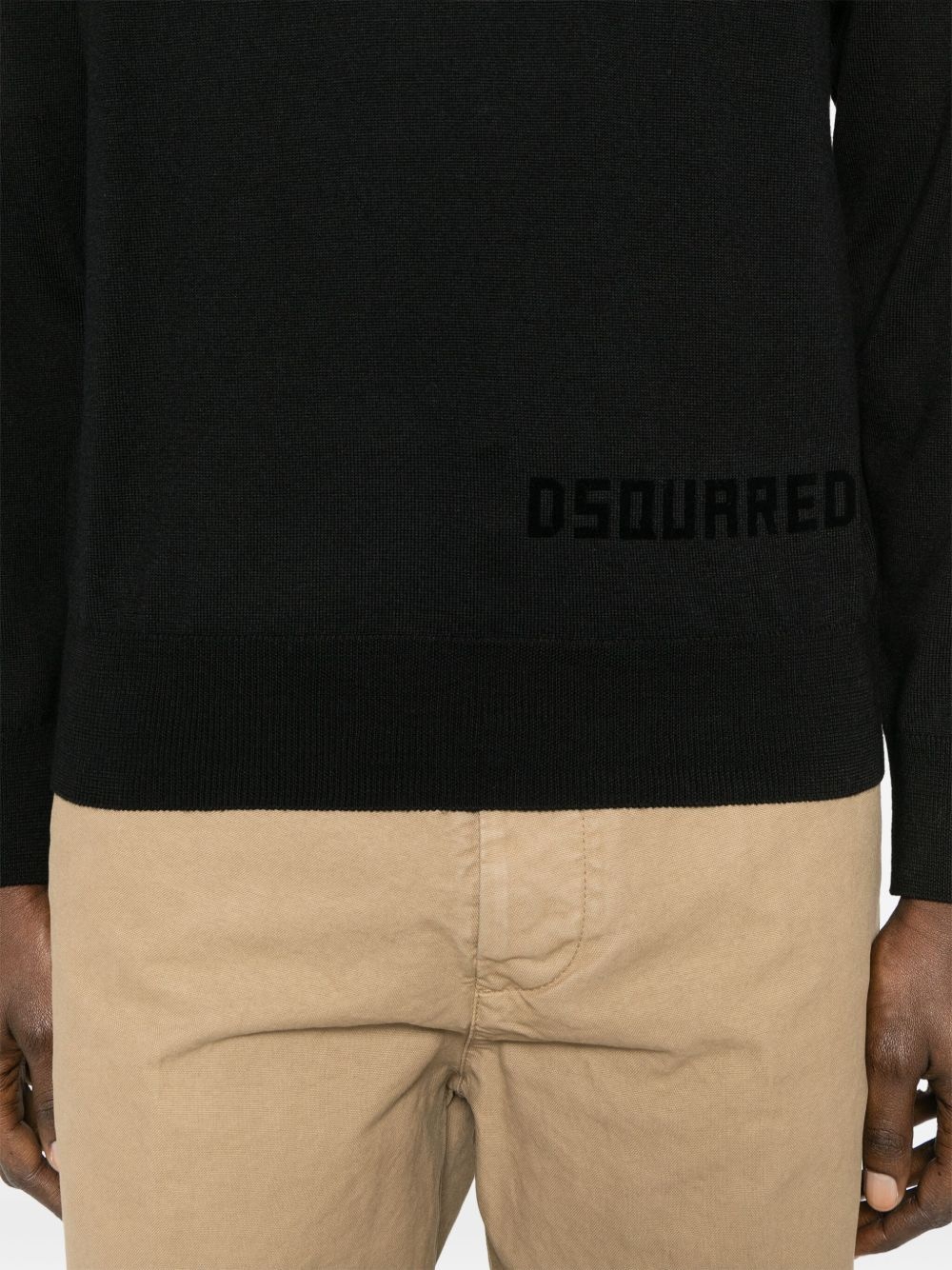 flocked-logo sweater - 5